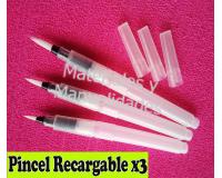 Set Pincel Recargable de tinta o agua para manualidades 3pz