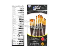 Kit pinceles surtidos plano redondo abanico angular delineador P