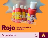 Pintura Acrílica Rojo de 60ml para Manualidades y artes plás