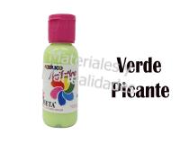 Pintura Acrílica 60ml Verde picante para arte madera cerámica