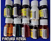 Pintura Acrílica Vitral Artesanal para Vidrio Aluminio Cerámica