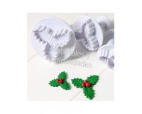 Cortador de hoja acebo x2 navidad para Decoración de Tortas y pa