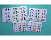 Ojos Autodhesivos sticker para muñecos pegatinas 75 pares