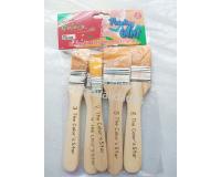 Set Brocha Suave Para Estarcido Cabo plano por 5pzas