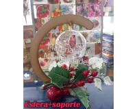 Set Esfera acrílica de agujero 8cm + soporte mdf para realizar d