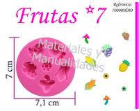 Molde en silicona frutas 2 apliques con masa flexible