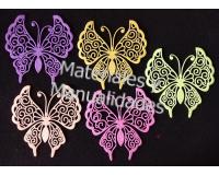 Figuras en fomy troqueladas Mariposas Jumbo escarchadas x5pz