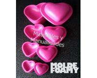 Molde para Foami Corazón x4 para termoformado pastillaje fondant