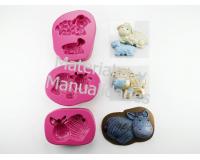 Molde Silicona animales vaca burro ovejas del pesebre navidad x3