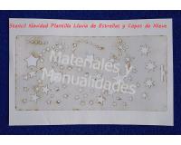Stencil plantilla Copos de nieve Lluvia de estrellas Navideño Pa