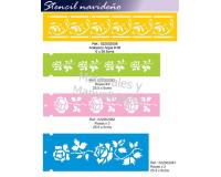 Stencil Arabescos Hojas Y Rosas plantilla para Artes y Manualida