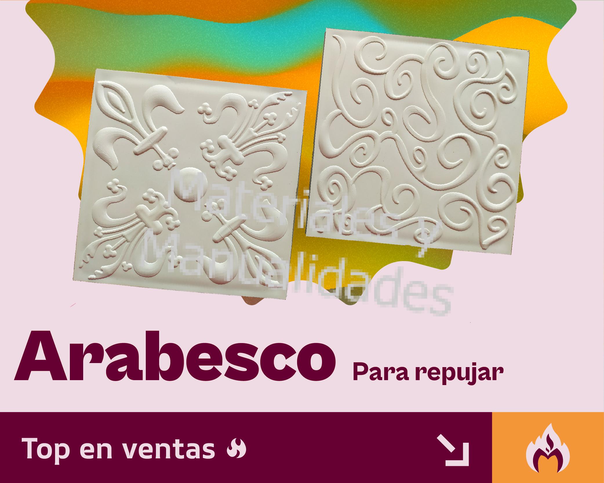 Set 2 Plantillas de Arabesco para repujar aluminio o pergamino