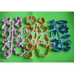 Cortador de galletas 30 moldes flores fondant porcelanicrón past 1