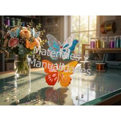 Adornos 3d mariposas escarchadas para fiesas flores pines tarjet 2