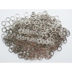 Kit 100 Argollas metálicas con cadena de 3cm para llaveros 1