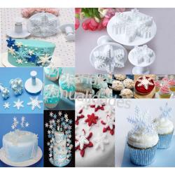 Molde cortador plástico copo de nieve para muffins navidad 2