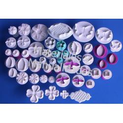 Kit 48 cortadores expulsor para decorar tortas pasta y fondant 2