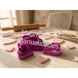 Cortador plástico de corazón rizado para galletas repostería y m 1