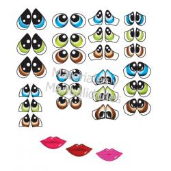 200 Ojos Adhesivos despegables sticker para muñecos pegatinas de 1