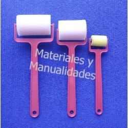 SET DE RODILLOS X3 EN ESPUMA PARA PONCEADO TRABAJAR STENCIL Y DIFUMINAR  PINTURA Y ACRÍLICOS PARA ARTE Y MANUALIDADES, MATERIALES PARA MANUALIDADES  EN MASA FLEXIBLE FOAMY GOMA EVA PASTILLAJE Y DECORACIÓN DE