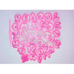Molde Plástico abecedario comico letras 2 cm alfabeto y números 2