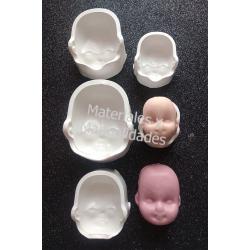 Molde Plástico Cara rostro unisex para muñecos en fimo fondant y 1