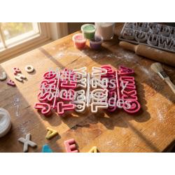 Molde Cortador abecedario 5cm letras para pasta flexible tortas 1