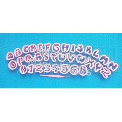 Molde Plástico abecedario comico letras 2 cm alfabeto y números 1