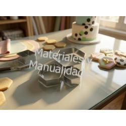 Molde en acero molde hexágonos mini para fondant galletas y porc 2