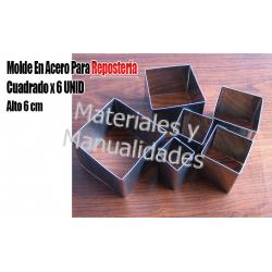 6 Moldes de Cuadrado metal Para Brownie y Cortar alimentos y rep 1