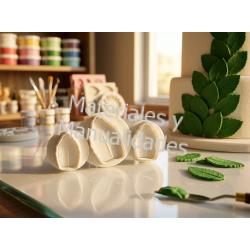 Cortador de hojas con expulsor para fondant Porcelanicrón Pasta 2