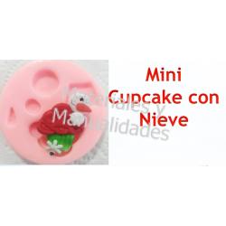 Molde en Silicona minicupcake con nieve muffins navidad para fon 1