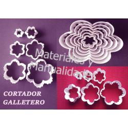 Set Cortadores de galletas forma de flores doble corte 6pz 1