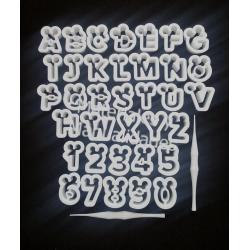 Molde Plástico fondant letras 2 cm alfabeto Abecedario y números 2
