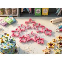 Cortador plastico estrellas 8pz para galletas y navidad 2