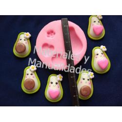 Molde en silicona aguacates 3.5cm para crear prendedor y aplique 2
