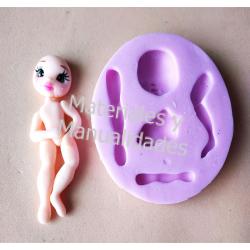 Molde en silicona cuerpo completo de muñeca 10cm 2