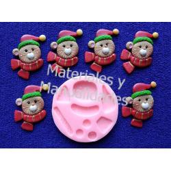Molde En Silicona Cara De Osito bufanda Navideño 2