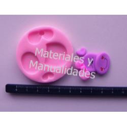 Molde en silicona cara de Hipopótamo animales para decorar fonda 1