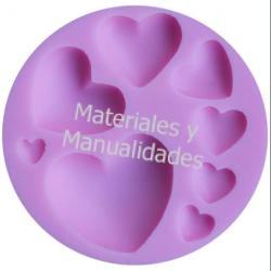 Molde en silicona corazón 3d x8 figuras para fondant pastel fimo 2