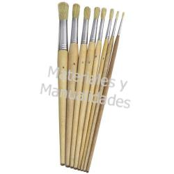 12 Pincel cerda dura redondo para artes manualidades en fomy mdf 2