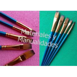 Set pincel planos surtidos para acuarela oleos o acrílicos x 5 u 2
