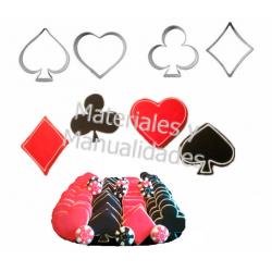 Molde en acero inoxidable cartas poker para galletas gelatinas d 1