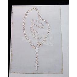 Stencil Rostro Virgen rosario plantilla para artes pasta y repuj 1