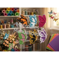 Adornos 3d mariposas escarchada para fiestas flores y pines 2