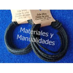 Alambre 2mm forrado en yute tono Negro Maleable 3metros para bis 1