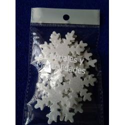 Set Apliques copo de nieve 3.8 cm para decoración y navidad x12p 1
