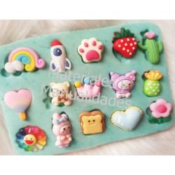 Molde en silicona figuras surtidas para apliques en pasta flexib 1