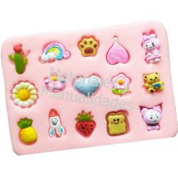 Molde en silicona figuras surtidas para apliques en pasta flexib 2