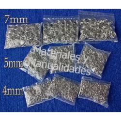 Argolla plateada de 7mm metalico x15gr ensamble bisutería 1